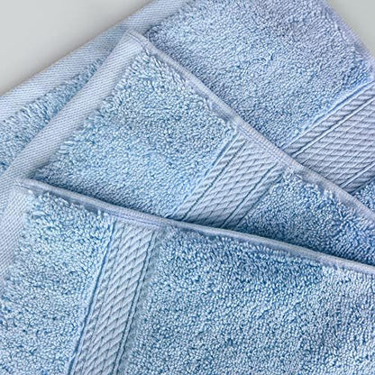 SUPERIOR Egyptian Cotton Plush & Absorbent, Hand Towel Set of 4, Light Blue