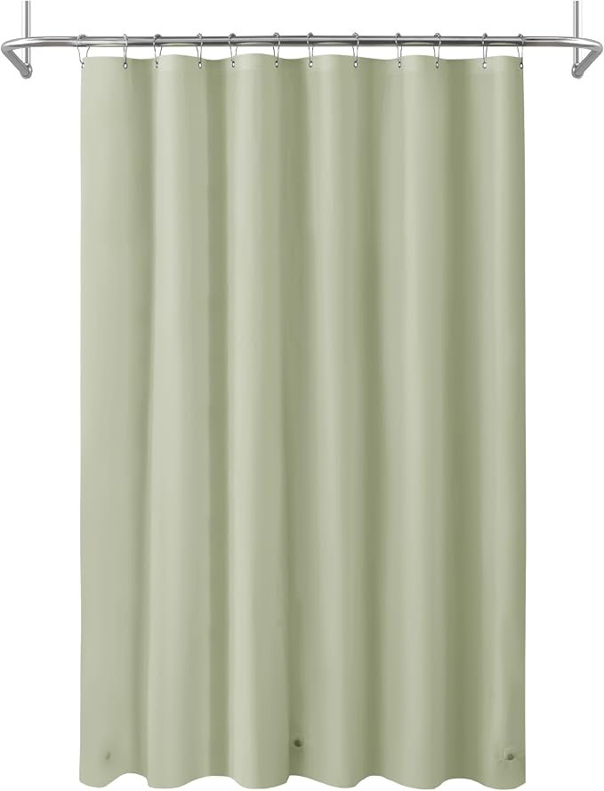 Mrs Awesome Sage Shower Curtain Liner with 3 Magnets, 72x72 | 12 Rustproof Grommets,Premium Flexible Sturdy Plastic Shower Curtain for Bathroom Lightweight & Waterproof,72W x 72H