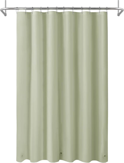 Mrs Awesome Sage Shower Curtain Liner with 3 Magnets, 72x72 | 12 Rustproof Grommets,Premium Flexible Sturdy Plastic Shower Curtain for Bathroom Lightweight & Waterproof,72W x 72H