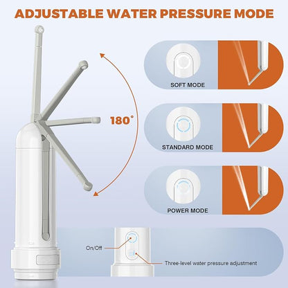 Portable Bidet for Travel Electric Bidet Sprayer with Universal Adapter | 3 Pressure Modes Rechargeable Electric peri bottle 180 ml Waterproof Handheld Bidet for Women Men Personal Hygiene