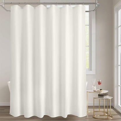 Titanker Fabric Shower Curtain Liner Washable, 70 x 72 Inches, Cream Shower Liner Fabric with 2 Magnets, Bathroom Polyester Shower Liner Waterproof Soft Lightweight, Cream