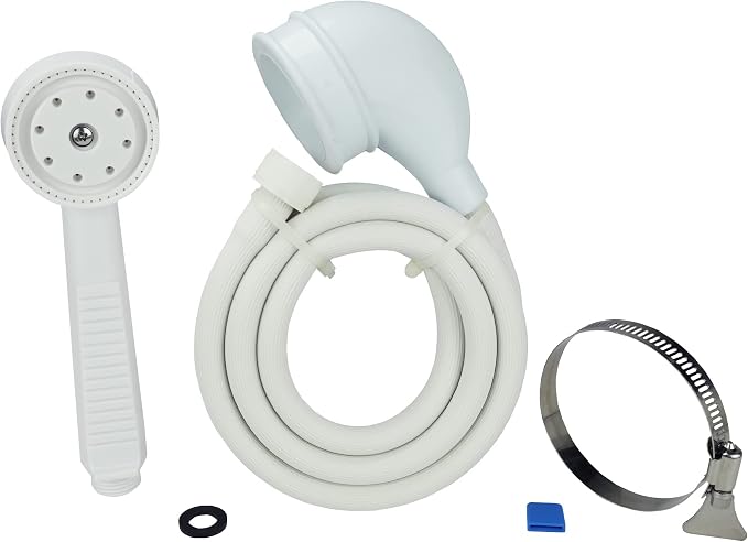 Danco VersaSpray Portable Handheld Shower Head Sprayer, White (10086)