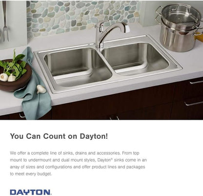 Dayton D125221 Single Bowl Drop-in Stainless Steel Sink 25 x 22 x 6.5625"