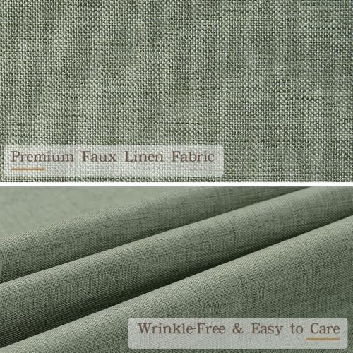 Furlinic Waterproof Shower Curtain Dark Green Scalloped No Hook Boho 55x78