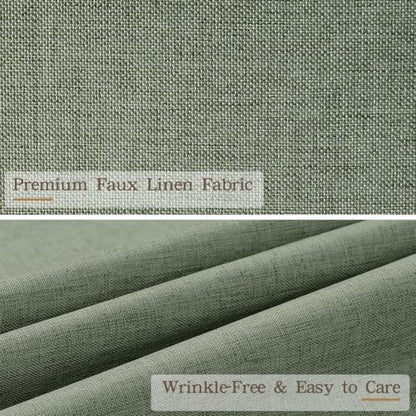 Furlinic Extra Wide No Hook Shower Curtain Scalloped Green Waterproof 96x75