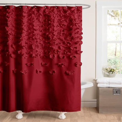 Lush Decor Lucia Shower Curtain 72" W x 72" L, Blush - Bathroom Curtain - Coquette Decor - Flower Shower Curtains - Pink Fabric Shower Curtains