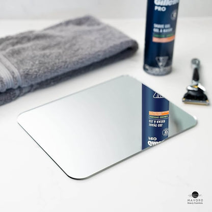 7x9" Shower Shaving Mirror, Acrylic, 3M Peel & Stick,Frameless, Less Fog(2)