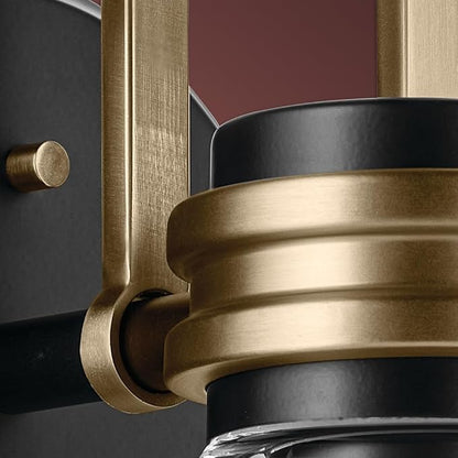 Kichler Farum 7.25" 1-Light Wall Sconce with Clear Glass in Black, for Fireplace, Kitchen, Bedroom, Hallway, or Vanity, (7.25" W x 9.5" H) 55153BKCLR
