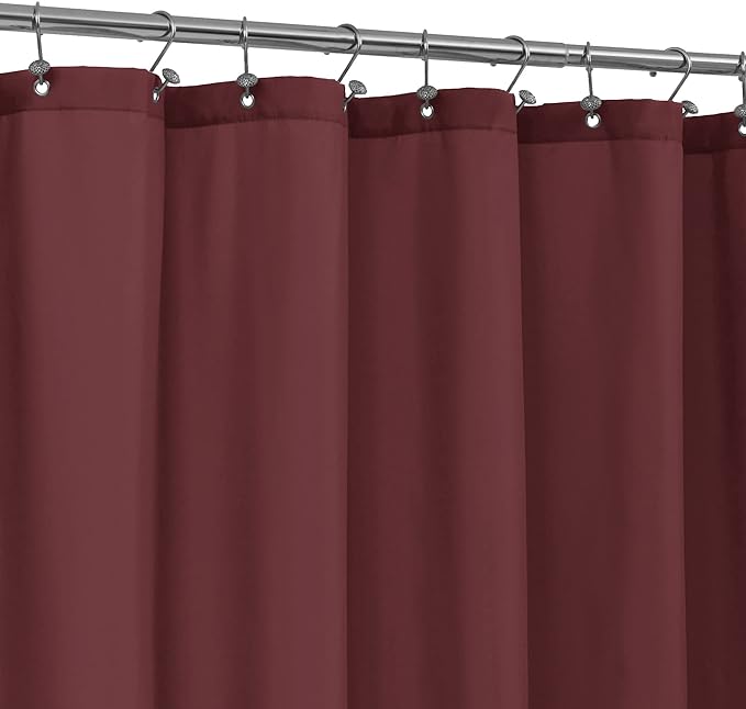 ALYVIA SPRING Waterproof Fabric Shower Curtain or Liner Burgundy Red, 72x72 | 3 Magnets, Soft Cloth & Hotel Quality, Machine Washable, Light-Weight, Standard Size