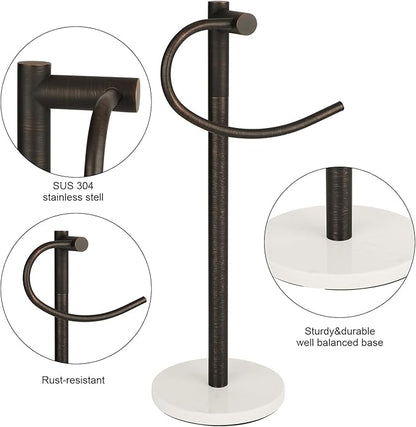 19 inch Oil Rubbed Bronze Hand Towel Holder Stand,Hand Towel Bar,Bathroom Vanity Countertop Towel Holder Free Standing,Stainless Steel Towel Ring Hardware Accessories Towel Rack