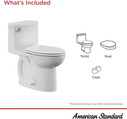 American Standard 2403128.021 Compact Cadet 3, One-Piece Toilet with Slow-Close Seat, Elongated Front, Left-Hand Flush, Bone, 1.28 gpf