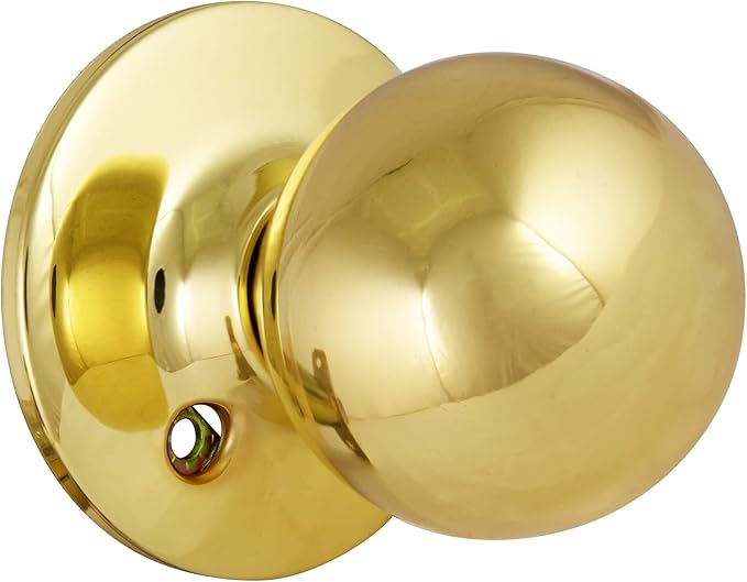 Design House 782912 Ball Passage Hall and Closet Door Knob, Polished Brass