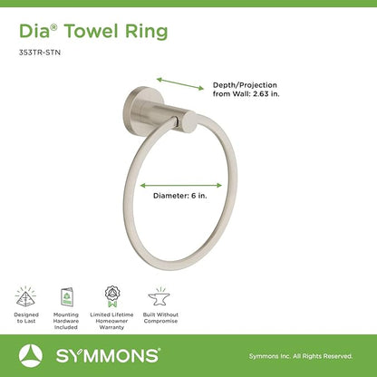 Symmons 35AC4BUNDLESTN Dia 4-Piece Wall-Mounted Bathroom Hardware Set in Satin Nickel