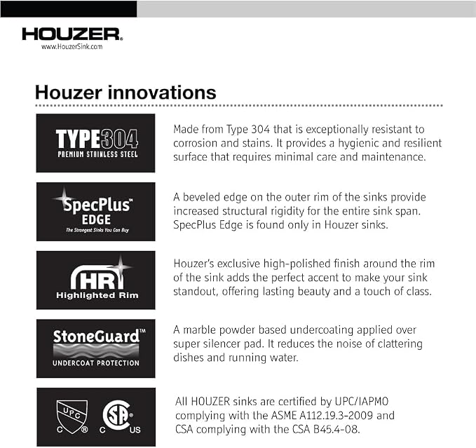 Houzer Club Stainless Steel Kitchen Bar & Prep Sink: 13 Inch Undermount Small Sink with Strainer & Bottom Grid, Durable & Versatile, Essential for Home & Apartment: CS-1307-C