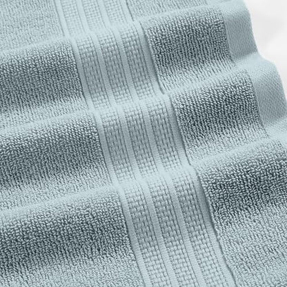 Modern Threads Allie 6-Piece 100% Cotton Towel Set – Jacquard Floral Border – Includes 2 Bath Towels, 2 Hand Towels, 2 Washcloths – Absorbent, Quick Dry, Soft & Durable – Seafoam