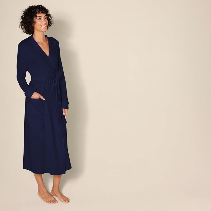 Amazon Essentials Women's Lightweight Waffle Full-Length Bath Robe (Available in Plus Size)