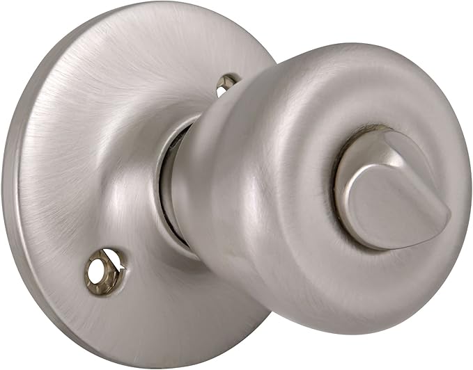Design House 781906 Tulip Privacy Bed and Bath Door Knob Satin Nickel