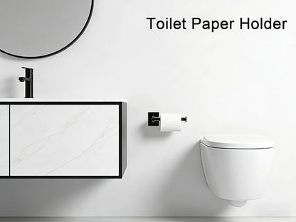 Black Hand Towel Bar for Bathroom Wall, Towel Rack 304 Stainless Steel, Toilet Paper Holder Wall Mount, Tissue Holder for Home Decor