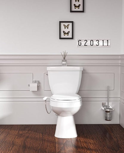 SAMODRA Bidet Toilet Seat with Soft Close Lid - Non-Electric Dual Nozzle System, Quick-Release for Easy Installation & Clean