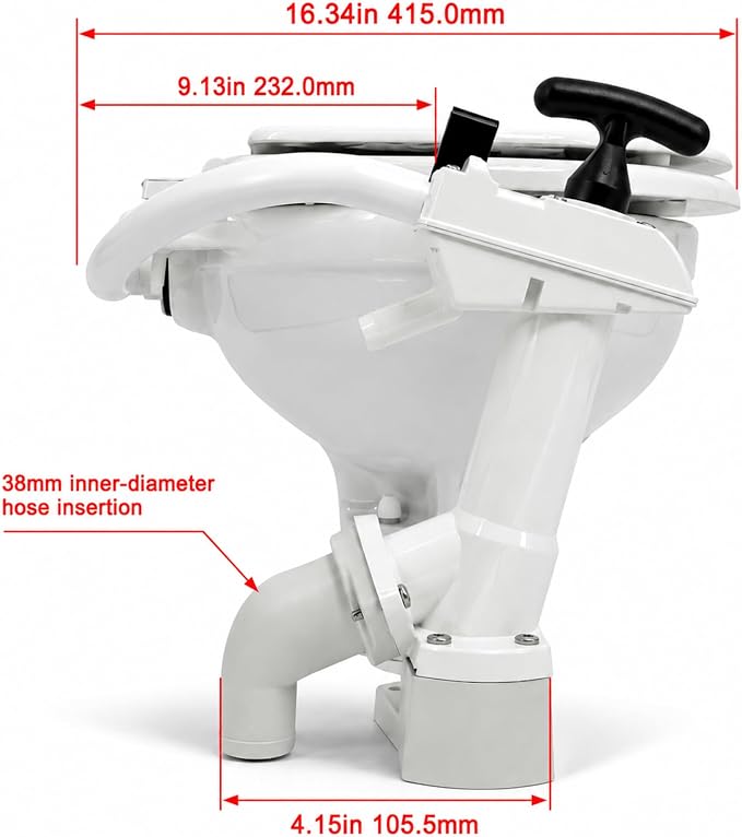 SEAFLO Manually Operated Marine Toilet Head