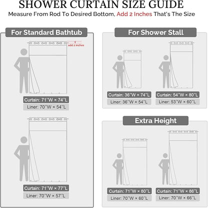River Dream Farmhouse No Hooks Shower Curtain with Snap-in Liner,Grey,71x86 | Snap on Fabric Liner,Heavy Duty,Quick Dry,Mesh Top Window,With Bottom Magnets,Washable,with Tassels,Extra Long Size