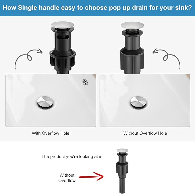 RUMOSE Tall Brushed Nickel Bathroom Faucet with Pop Up Drain Modern Single Handle One Hole Bathroom Vessel Sink Faucet Waterfall Spout Rv Lavatory Vanity Faucet Deck Mount Mixer Tap, Stainless Steel