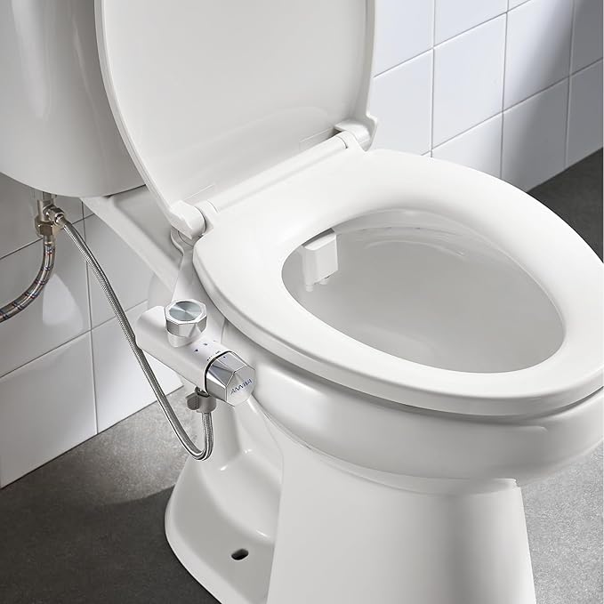 Non-Electric Bidet Attachment for Toilet Seat, Daul Clean Nozzles 3 Modes Adjustable Water Pressure Ultra-Slim Bidet Toilet Seat Attachment with Pressure Controls Feminine/Posterior Wash(TT17N)