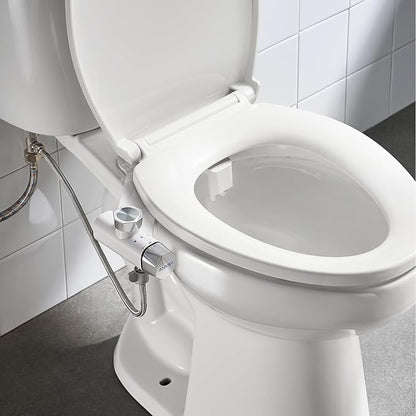 Non-Electric Bidet Attachment for Toilet Seat, Daul Clean Nozzles 3 Modes Adjustable Water Pressure Ultra-Slim Bidet Toilet Seat Attachment with Pressure Controls Feminine/Posterior Wash(TT17N)