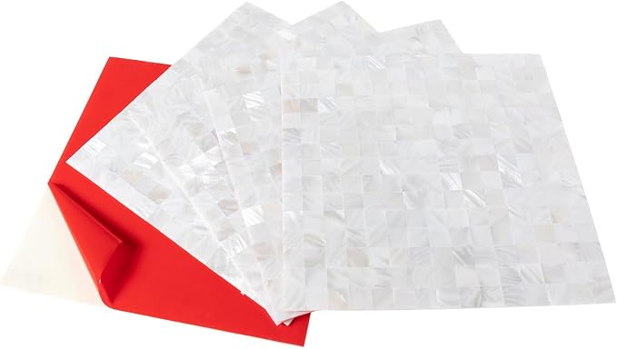 10-Sheet Solid Pure White Mother of Pearl Peel and Stick Backsplash Tiles | Shell Peel and Stick Wall Panels, 12×12" Waterproof Mosaic Tiles, Square Self-adhesive Backsplash for Kitchen, Bathroom