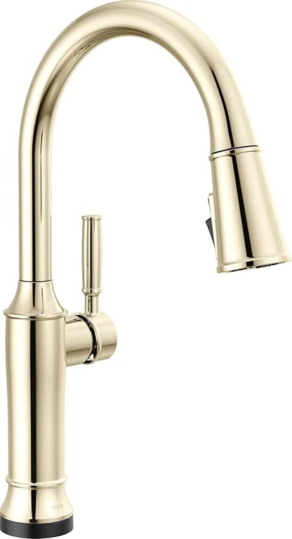 Delta Renaldi Kitchen Faucet with Pull Down Sprayer, Brushed Nickel Kitchen Sink Faucet, Delta ProClean, Lumicoat Polished Nickel 9184TL-PN-PR-DST