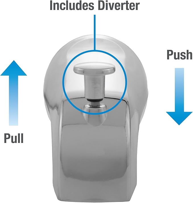 DANCO (88703) Tub Spout with Diverter, Chrome Finish, Metal, 1-Pack