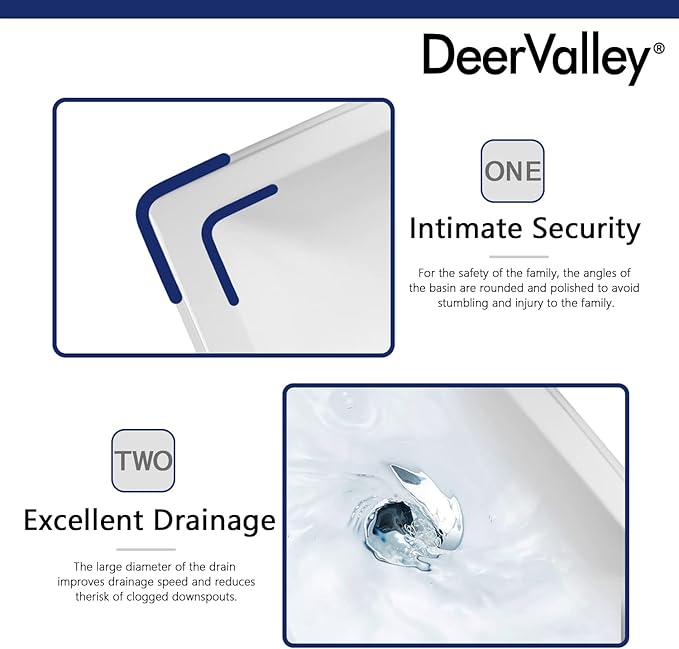 DeerValley 26"L X 20"W Rectangular Pedestal Sink, Apex White Ceramic Pedestal Bathroom Sink with 3 Faucet Holes at 4" Faucet Centers, with Overflow,DV-1P521