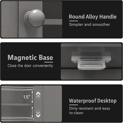TaoHFE Grey Bathroom Cabinet,Bathroom Wall Cabinet with 2 Door Adjustable Shelves,Over The Toilet Storage Cabinet,Bathroom Cabinet Wall Mounted,Medicine Cabinets for Laundry Room Kitchen