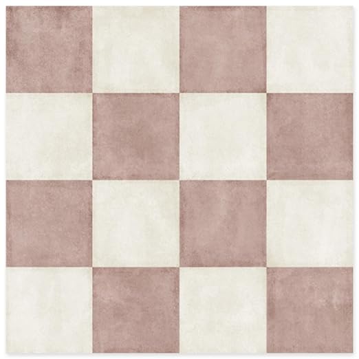 Peel and Stick Floor Tile, Checkered Vinyl Flooring Waterproof, Snap-Proof DIY Flooring Tiles for Bathroom, Kitchen, Fireplace, Wall, Backsplash, No Residue, 20 Tiles-7.87" Thin Version, Pink