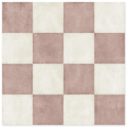Peel and Stick Floor Tile, Checkered Vinyl Flooring Waterproof, Snap-Proof DIY Flooring Tiles for Bathroom, Kitchen, Fireplace, Wall, Backsplash, No Residue, 20 Tiles-7.87" Thin Version, Pink
