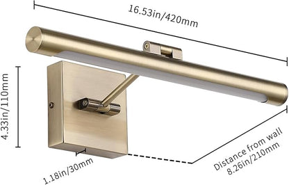 Joosenhouse Picture Light for Painting Dimmable Art Display Light with Adjustable Swing Arm for Picture Frame Light Artworking Portrait -Antique Bronze 7W Hardwired Connection Warm White
