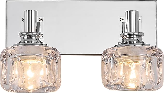 Chrome Vanity Light 2 Lights Vanity Lights for Bathroom Light Fixtures(13.3inches in Length)
