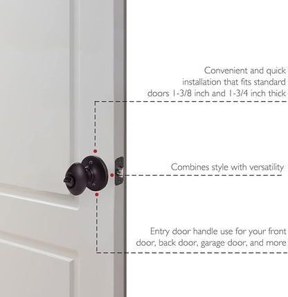 Design House 779199 Egg Keyed Entry Door Knob Matte Black