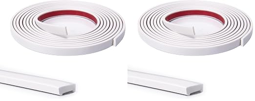 Art3d 10 Ft Peel and Stick Flexible Vinyl Molding Trim for Wall Tile Edges, Kitchen backsplash, Mirrior Frame in White (Pack of 2)