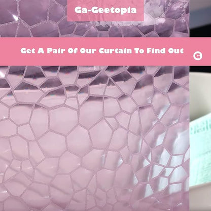 Ga-Geetopia EVA 3D Pink/Magenta Water Cube Plastic Shower Curtain Liner - Premium Light Weight 72" x 72" Bathroom Shower Showroom Curtain Liner with Rustproof Metal Gromments and Weighted Magnet