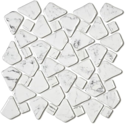 5 Sheets Square Marble Mosaic Wall and Floor Tiles for Bathroom and Kitchen 12.2 * 12.2 Inches 1.03 sq.ft