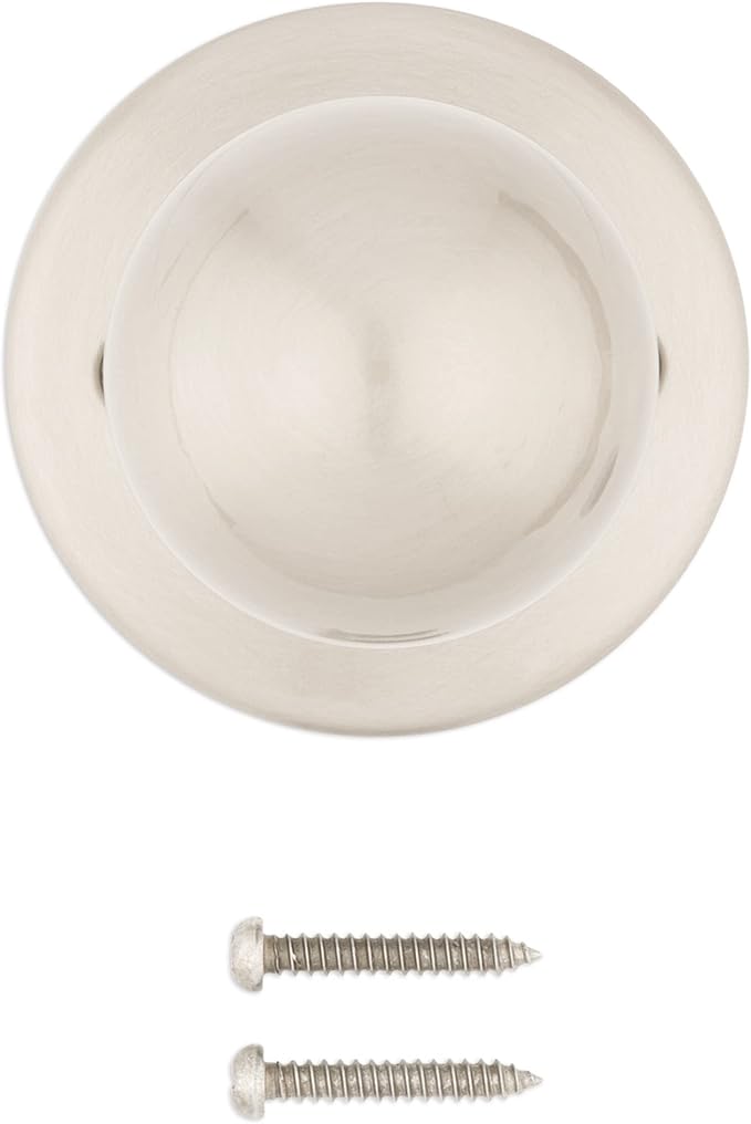 Kwikset Polo Dummy Door Knob, Single Sided Handle for Closets, French Double Doors, and Pantry, Satin Nickel Non-Turning Interior Push/Pull Door Knob, with Microban Protection