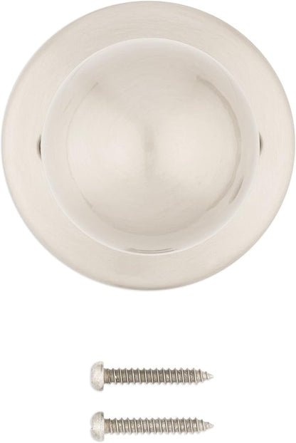 Kwikset Polo Dummy Door Knob, Single Sided Handle for Closets, French Double Doors, and Pantry, Satin Nickel Non-Turning Interior Push/Pull Door Knob, with Microban Protection
