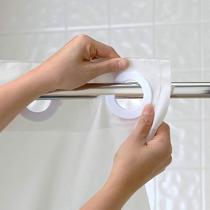 Hookless It's A Snap! Polyester Fabric Snap-In Replacement Shower Curtain Liner for Hookless Curtain with Sheer Window, 70" x 54", Water-Repellent, Easy Install, White