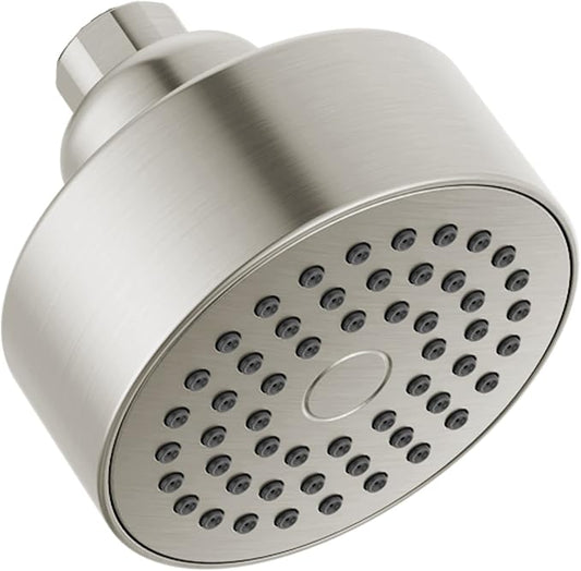 Delta Faucet Modern 3.5-inch Single-Spray Shower Head, Brushed Nickel Round Shower Head, High Pressure Shower Head, 1.75 GPM Flow Rate, Stainless RP101842SS