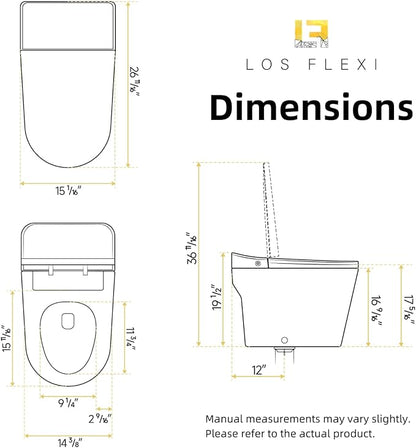 Non Electric One Piece Toilet, 1000g Map & 1.0 GPF, 17.3" ADA & Elongated Tankless Toilet for Bathroom, Powerful Air Pressure Assisted Flush System, Foot Kick Flush Included, 12" Rough in
