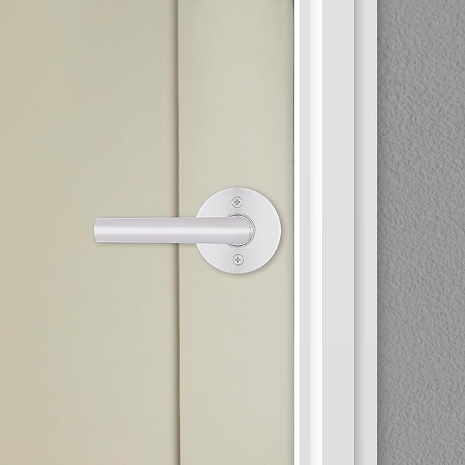 Kwikset Milan Dummy Door Handle, Single Sided Lever for Closets, French Double Doors, and Pantry, Polished Chrome Non-Turning Reversible Interior Push/Pull Lever