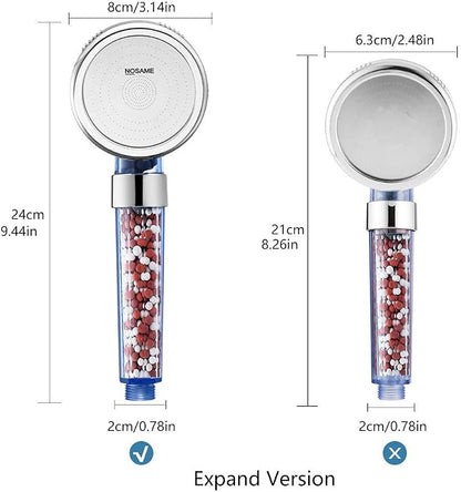 Nosame Shower Head, Filter Filtration High Pressure Water Saving 3 Mode Function Spray Handheld Showerheads 1.6 GPM for Dry Hair & Skin SPA | Filter Filtration High Pressure Water Saving 3 Mode Function Spray Handheld Showerheads 1.6 GPM for Dry Hair &...