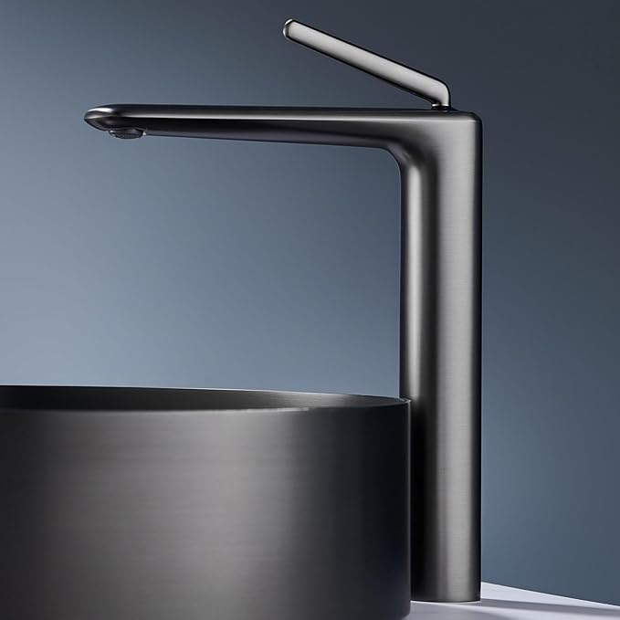 Single Hole Faucet for Bathroom Sink Bathroom Faucet Single Handle Hot and Cold Gun Gray