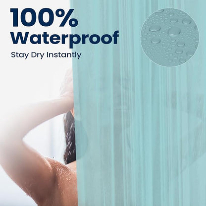 downluxe Shower Curtain Liner, PEVA Plastic Shower Liner with 3 Magnets, 72" x 72" Waterproof Bathroom Curtain, Blue, 1 Pack